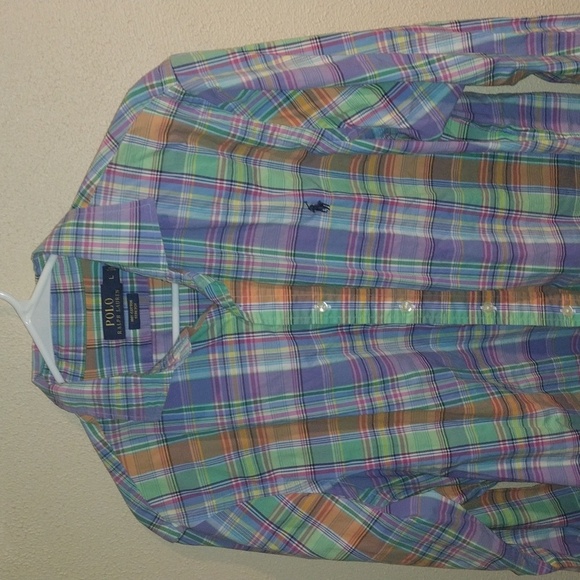 Polo Ralph Lauren Button Down Plaid 100% Cotton Stretch Easter Spring To… - Picture 2 of 6